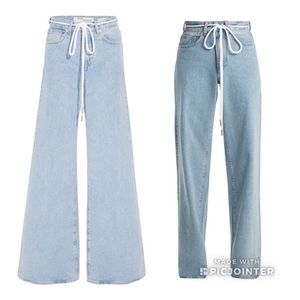 OFF-White byVirgil Abloh High Rise Wide Leg Jeans